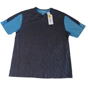 NWT‎ Caribbean Performance Men's L Quick-Dry Charcoal Teal Athleisure Tee